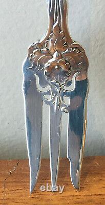 Rayons! Raphaël De Alvin Sterling Silver Pastry Fork 6 Art Nouveau