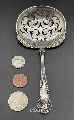 Serveur percé en argent sterling rare Alvin Edward VII / Cuillère à bonbons sans monogramme
