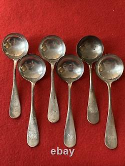 Set De 6 Spoons De Soupe Sterling Argent Alvin Antique