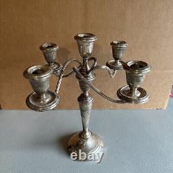 Support de bougie en candelabre à 5 lumières Alvin Sterling Weighted S257