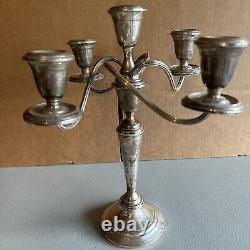 Support de bougie en candelabre à 5 lumières Alvin Sterling Weighted S257