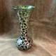 Vase En Verre Vert Art Nouveau En Argent Sterling Surimposé Alvin Fine Des Années 1900, Vendu Tel Quel