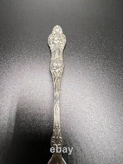 Vieille cuillère à olives en argent sterling Alvin/Gorham Old Orange Blossom 6 1/8