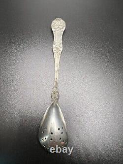 Vieille cuillère à olives en argent sterling Alvin/Gorham Old Orange Blossom 6 1/8